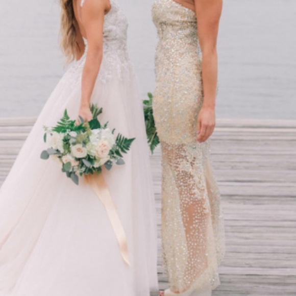 Sherri Hill Sequin Champagne Prom/ Pageant gown ✨ - Picture 9 of 14